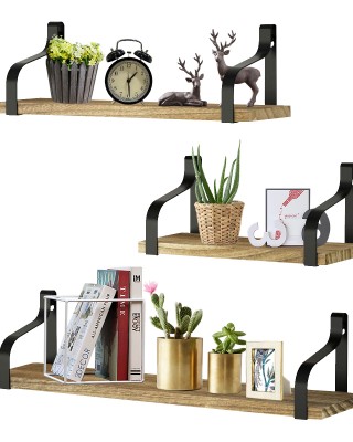 3  Piece Multifunctional Wall Shelf Floating Storage Rack Shelves for Living Room Bedroom Office