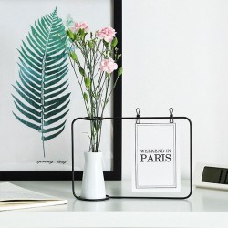 Wrought Iron Picture Frame Photo Frame Living Room Set Up Table Vase Office Room Home Decoration  Color  Black