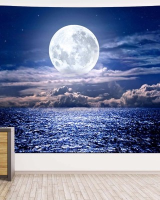 3D Print Sea Moon Night Tapestry Wall Hanging Home Decoration For Living Room Bedroom Office Wall Cloth Supplies